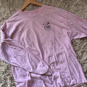 Pink Long Sleeve Grim Reaper Graphic Tee for Men